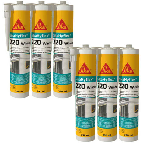 Set of 6 SIKA SikaHyflex 220 Window High Performance Sealants - White ...