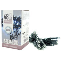 EDM glittering garland - Christmas spirit - cold white light - 4m - 48 LED bulbs - 71326
