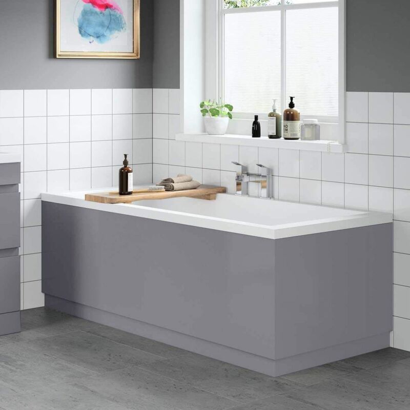 Traditional Bathroom 1800mm Front Bath Panel 18mm MDF Wood Ivory Plinth Easy Cut 