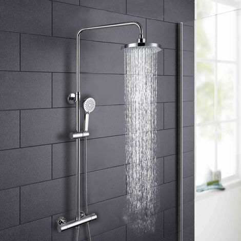 Helen Square Exposed Thermostatic Shower Mixer Set - Riser Rail Kit (1/4)