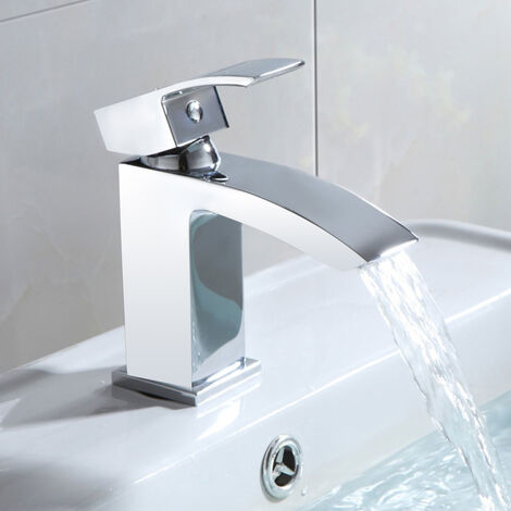 Arke Contemporary Basin Sink Chrome Mono Mixer Tap & Waste