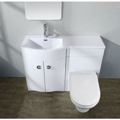 White Sink Bathroom Cabinet Zamora 4 FMD Under w/h/d 70.0 x 56.5 x 33.0 cm 