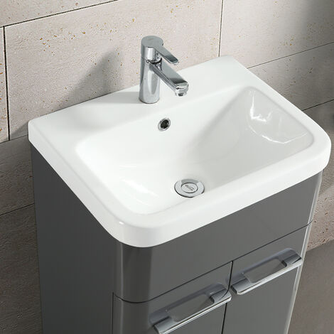 Lex 500mm Vanity Basin Unit & Wall Hung Cabinet Grey