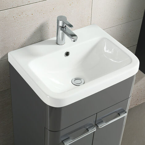 Lex 500mm Vanity Basin Unit & Wall Hung Cabinet Grey