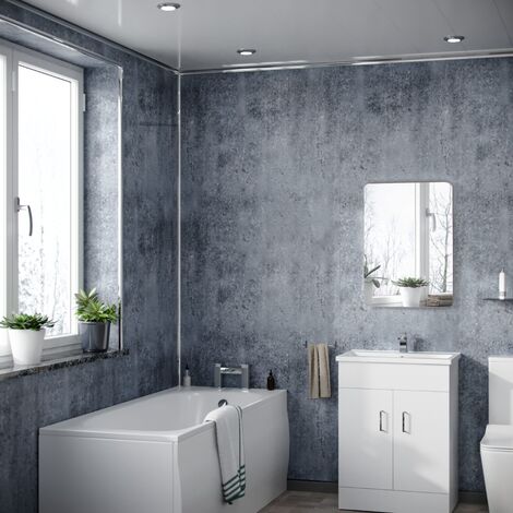 main image of "Valer Panel PVC Silver Metallic Cladding Wall 1000mm X 2400mm X 10mm"