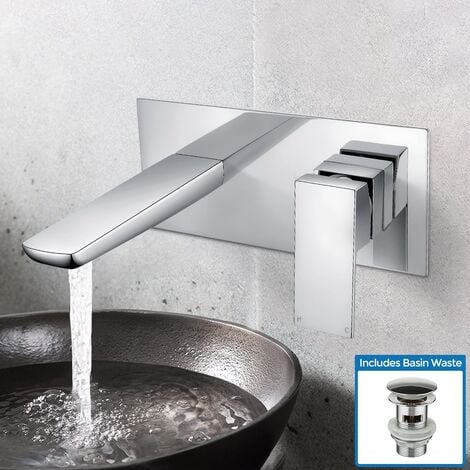 Astra Wall Mounted Basin Mixer Tap & Waste Chrome