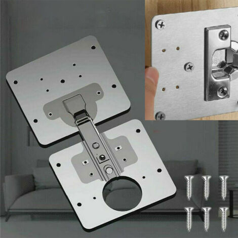 90mm Hinge Repair Plate Rust-Resistant Steel Furniture Cupboard Repair Mount Set, 6 Plates + 36 Screws (1/5)
