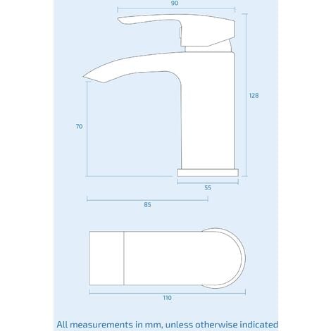 Vago Modern Design Cloakroom Basin Waterfall Mono Mixer Tap & Waste