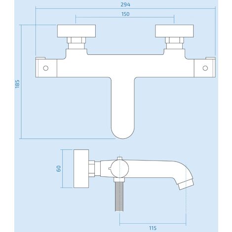 Wall Mounted Thermostatic Shower Mixer Tap Chrome