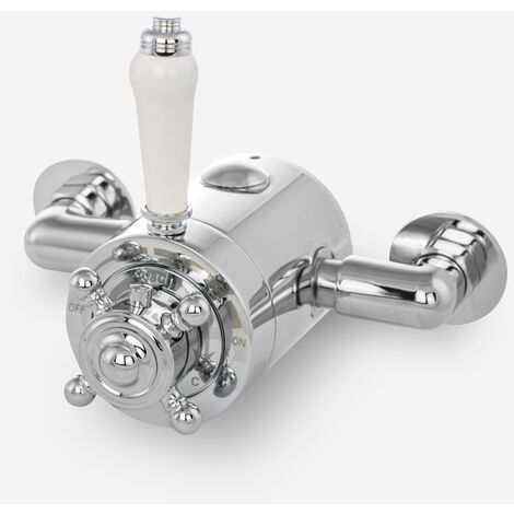 Cross Traditional Bathroom Shower Thermostatic Exposed Shower Valve