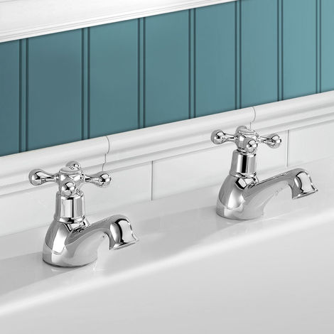 Stafford Victorian Traditional Hot and Cold Twin Bath Taps