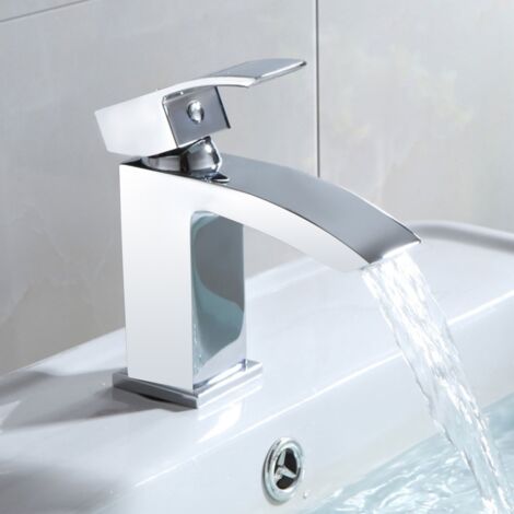 Arke Contemporary Basin Sink Chrome Mono Mixer Tap + Waste (1/5)