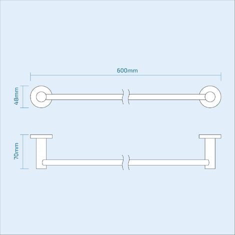 Single Round Towel Bar Rail Holder Chrome