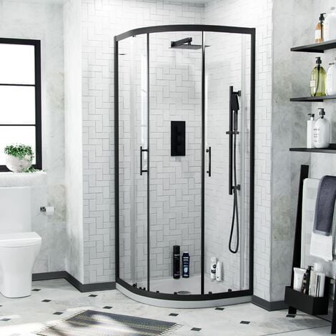 Saturn 800 x 800 Black Quadrant Corner Shower Enclosure
