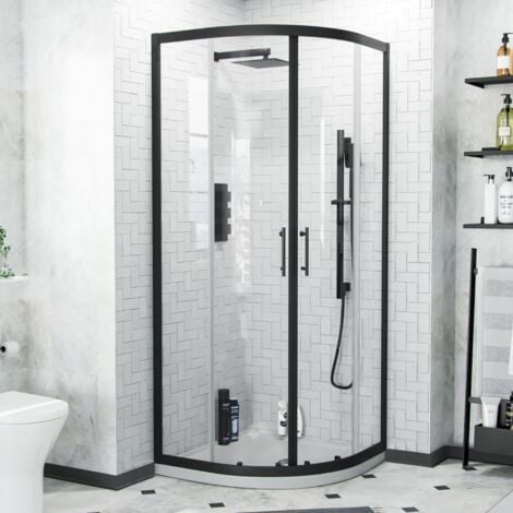 Saturn 800 x 800 Black Quadrant Corner Shower Enclosure