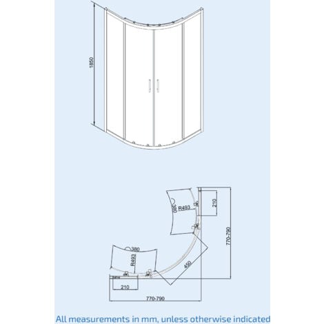 Saturn 800 x 800 Black Quadrant Corner Shower Enclosure