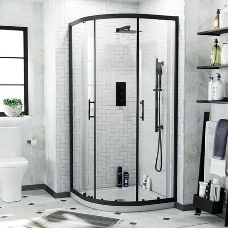 Saturn Modern Black Quadrant 900 Corner Shower Enclosure