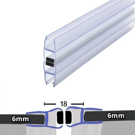 Clear 180° Magnetic Shower Enclosure Seal 6mm x 2000mm (1/3)
