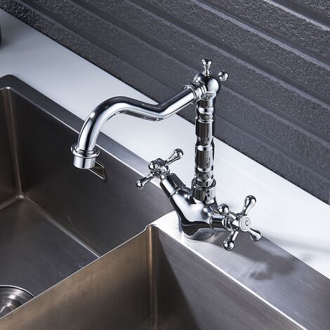 Stafford Traditional Design Chrome Cross Head Kitchen Sink Mono Mixer Tap stafford-traditional-design-chrome-cross-head-kitchen-sink-mono-mixer-tap