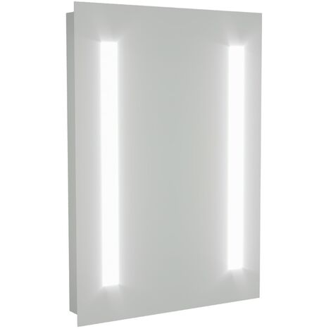 Dual Bar LED 500 x 700mm Battery powered Round Corner Bathroom Mirror