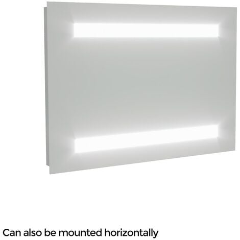 Dual Bar LED 500 x 700mm Battery powered Round Corner Bathroom Mirror