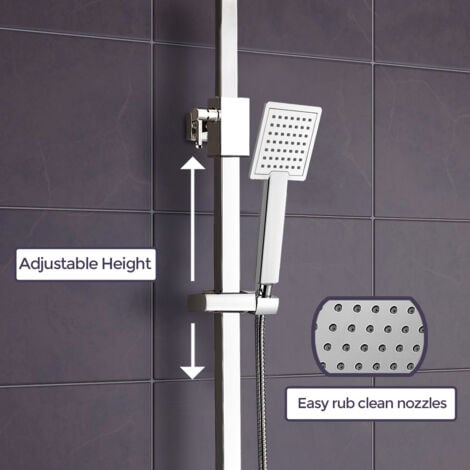 Fawley Square Thermostatic Exposed Twin Head Mixer Shower Set