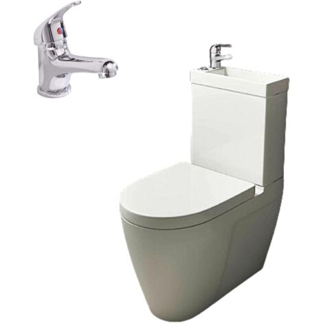 Allscot 2 in 1 Compact Basin Close Coupled Toilet & Studio Mono Basin Mixer