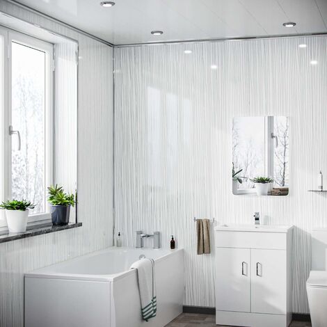 2400mm White String Galaxy Cladding Modern PVC Panels Shower Wet Wall Panels-1 - size - color White