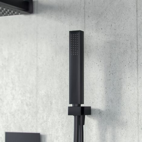 Temel 2 Dial 2 Way Thermostatic Mixer Valve, 300mm Shower Head, Handset Shower Set Matte Black