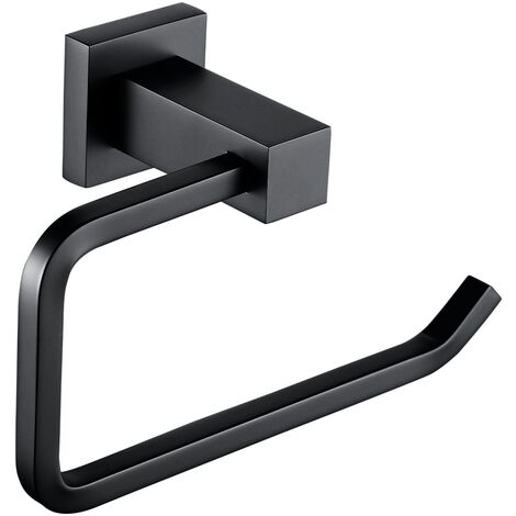 Square Toilet Paper Roll Holder Matte Black (1/2)