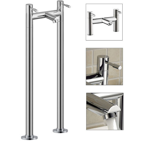Blossom Modern Bathroom Design Freestanding Chrome Bath Filler Tap (1/5)