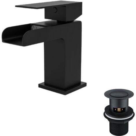 Origin Basin Mono Mixer Tap & Basin Waste Matte Black