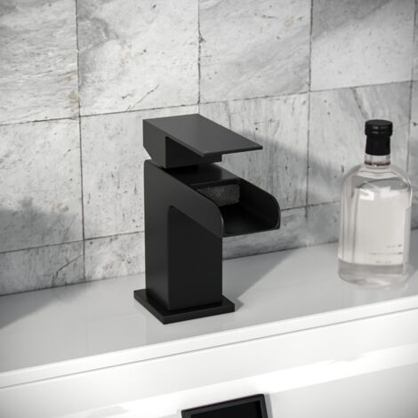 Origin Basin Mono Mixer Tap & Basin Waste Matte Black