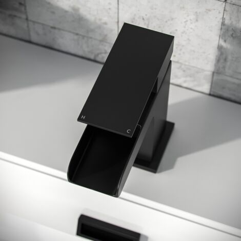 Origin Basin Mono Mixer Tap & Basin Waste Matte Black