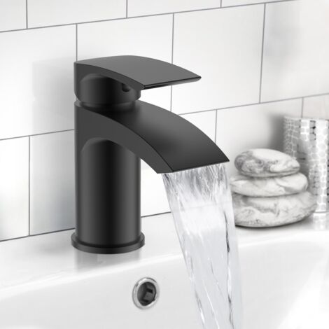 Vago Modern Matte Black Basin Sink Mono Mixer Tap (1/5)