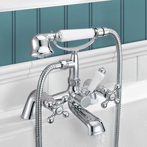 Victorian Traditional Freestanding Bath Shower Mixer Complete With ...