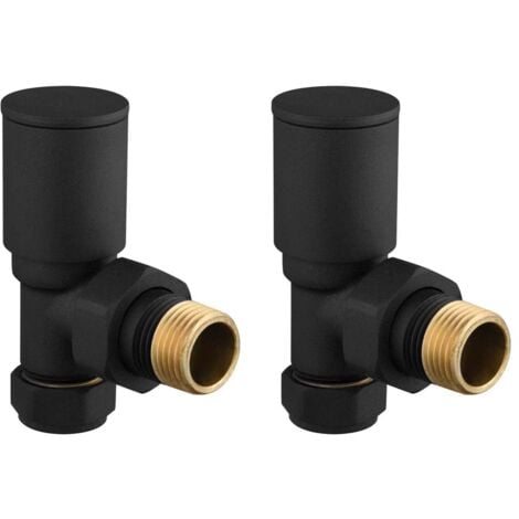 Kartell 15mm Radiator Valve Angled Matte Black (Pair)