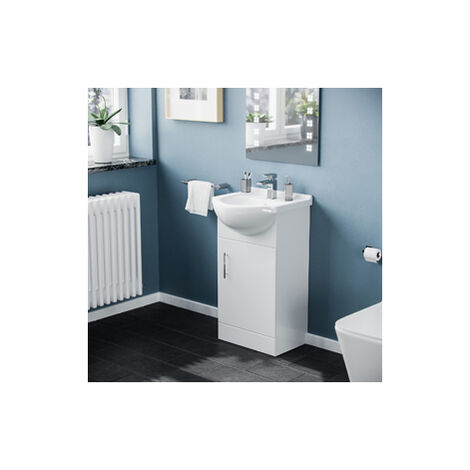 Dyon 450mm Floorstanding FP Vanity Basin Unit White (1/5)