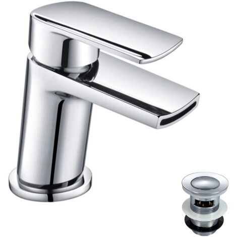 Centa Modern Chrome Waterfall Basin Sink Mono Mixer Tap & Waste