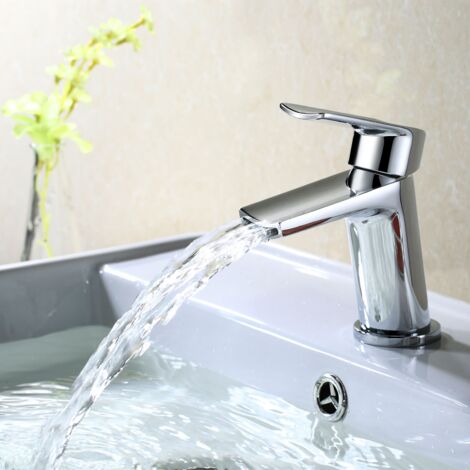 Centa Modern Chrome Waterfall Basin Sink Mono Mixer Tap & Waste