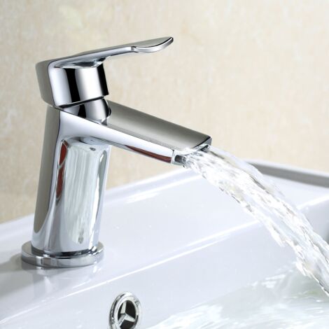 Centa Modern Chrome Waterfall Basin Sink Mono Mixer Tap & Waste