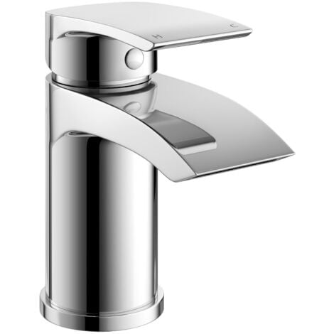 Vago Modern Waterfall Design Basin Mono Mixer Tap & Bath Filler Tap + Free Basin Waste