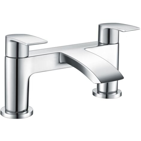 Vago Modern Waterfall Design Basin Mono Mixer Tap & Bath Filler Tap + Free Basin Waste