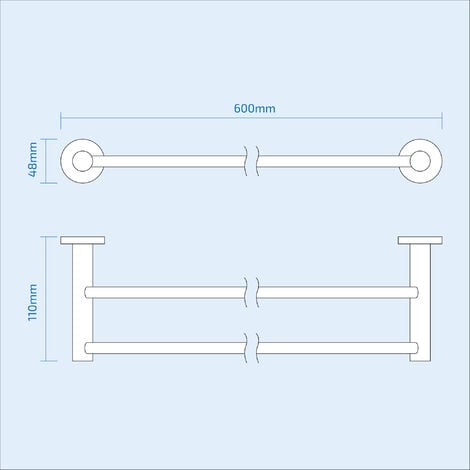 Wall Mounted Round Double Towel Bar Chrome