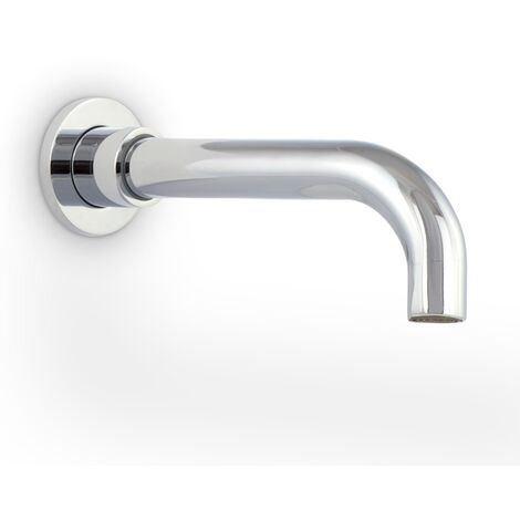 Blossom Wall Mounted Basin Tap Spout Round Chrome with Adjustable Faceplate Depth (1/5)
