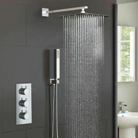 Calla Round Concealed Thermostatic Mixer Valve Hand Held 300mm Shower Head Set