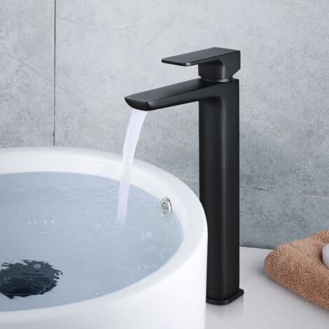 Astra Modern Countertop Extended Matte Black Basin Mono Mixer Tap (1/5)