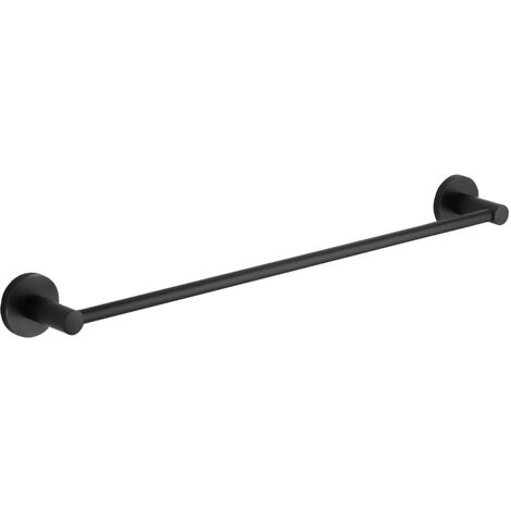 600mm Matte Black Single Towel Bar Stainless Steel Modern Towel Rod for Bathroom Towel Rack Wall Mounted
