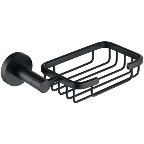 Modern Round Black Matte Soap Dish (1/2)