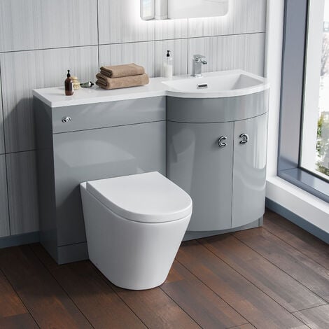 Dene Flat Pack RH Back To Wall toilet, Soft Close Toilet & Resin Basin ...